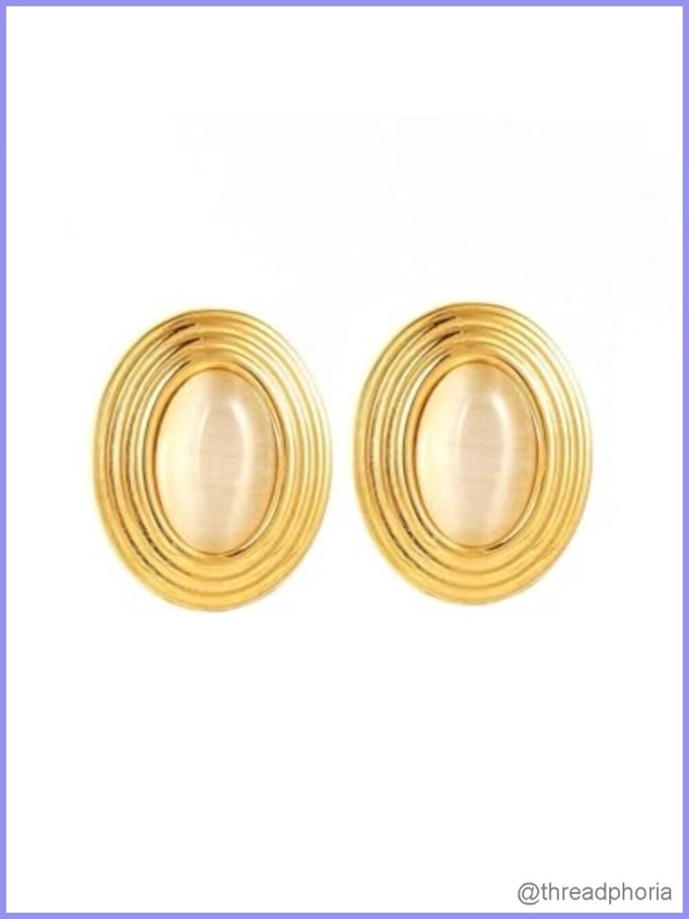 Gold Plated Oval Stone Drop Earrings for Women Lightweight Statement Jewelry
